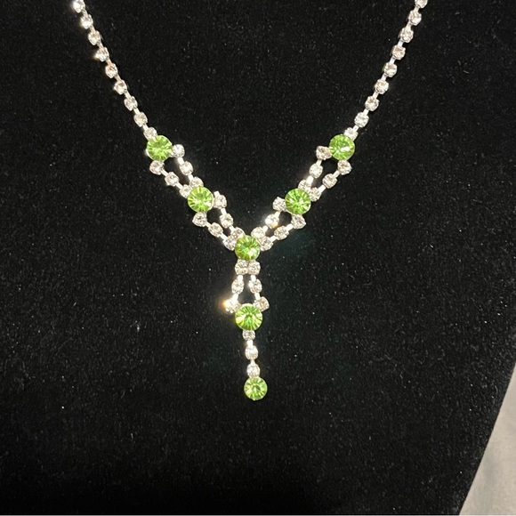 Prom/Special Occasion Necklace, Bracelet, and Earrings, Light Green - Picture 5 of 15